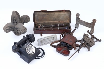 Lot 419 - A Bakelite telephone; and other items