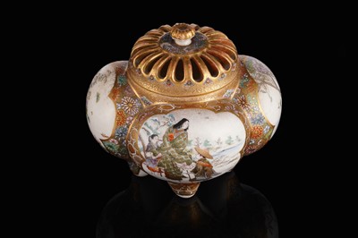 Lot 369 - A Japanese Satsuma koro and cover