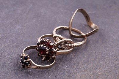 Lot 69 - Four 20th Century 9ct gold rings