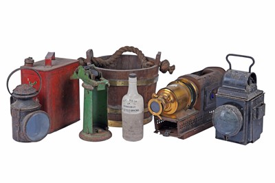 Lot 444 - A British Rail lamp; and other items