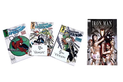 Lot 140 - Key issues of The Amazing Spider-Man, and Iron Man Viva Las Vegas signed, by Marvel Comics