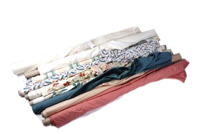 Lot 412 - Nine rolls of fabric and lining
