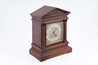 Lot 180 - Winterhalder & Hofmeier, retailed by Rose, Ramsgate: a Victorian carved oak 8-day mantel clock