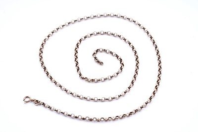 Lot 151 - A 9ct gold oval belcher-link necklace