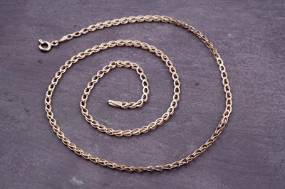 Lot 152 - A 9ct gold flat curb-link necklace