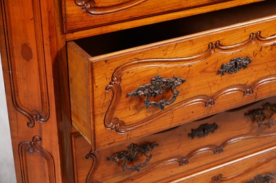 Lot 96 - A 19th-century style French fruitwood floor-standing corner cabinet