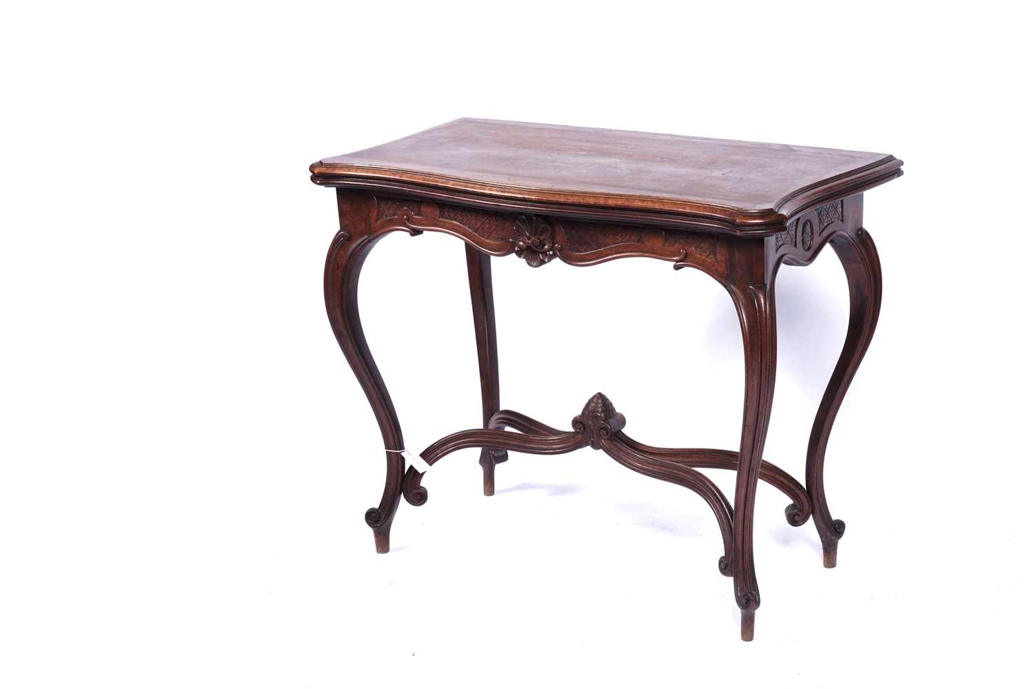 Lot 24 - A late 19th Century continental walnut games table