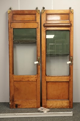Lot 445 - A pair of first half 20th Century British Railway birchwood carriage doors