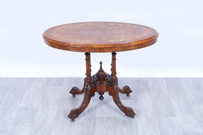 Lot 7 - A Victorian inlaid burr walnut and walnut occasional table