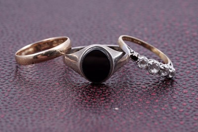 Lot 106 - Three rings, including an 18ct gold wedding band