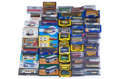 Lot 549 - A collection of boxed Corgi diecast buses and other vehicles