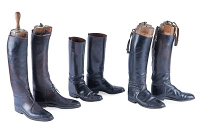 Lot 515 - Three pairs of early 20th Century leather riding boots