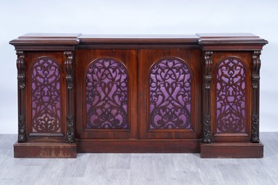 Lot 48 - A Victorian rosewood inverted breakfront sideboard