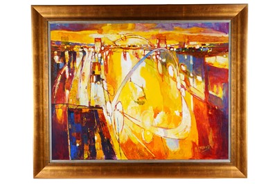 Lot 76 - Anthony Marshall - Bridges over the Tyne | oil