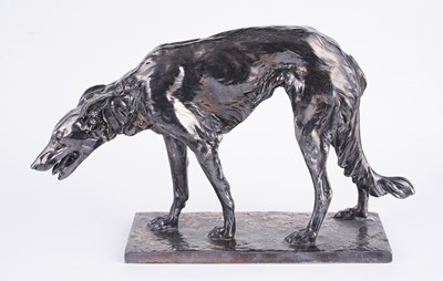 Lot 226 - A pair WMF Silvered bronze Borzoi