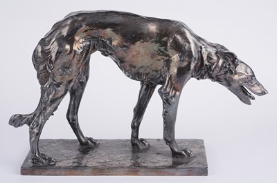 Lot 226 - A pair WMF Silvered bronze Borzoi
