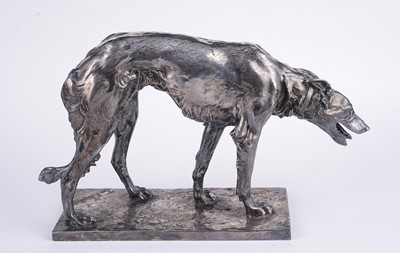 Lot 226 - A pair WMF Silvered bronze Borzoi
