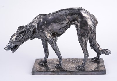 Lot 226 - A pair WMF Silvered bronze Borzoi