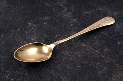Lot 48 - A 10K gold prize spoon for the 'Carleton Stakes, Old Woodbine, 1956'