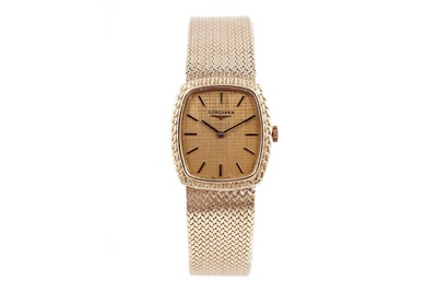 Lot 417 - Longines: an 18ct yellow gold manual wind wristwatch