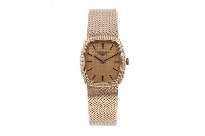 Lot 417 - Longines: an 18ct yellow gold manual wind wristwatch