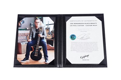Lot 181 - An Epiphone Joe Bonamassa Black Beauty Les Paul Custom