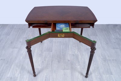 Lot 4 - A 19th Century-style fiddleback-mahogany and mahogany games table