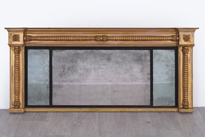 Lot 65 - A 19th Century giltwood and gesso compartmentalised overmantel mirror