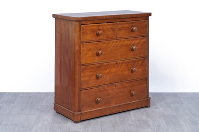 Lot 55 - A Victorian birchwood chest of drawers