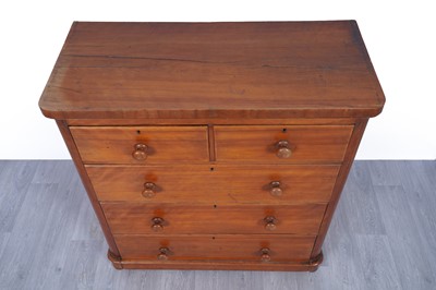Lot 55 - A Victorian birchwood chest of drawers