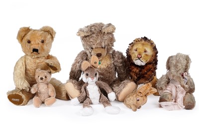 Lot 532 - A Steiff lion; rabbit; and small mohair teddy bear; and four others