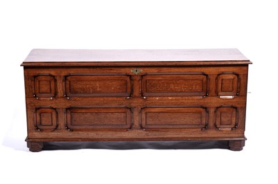 Lot 617 - A first-half 20th Century oak coffer, with some earlier elements