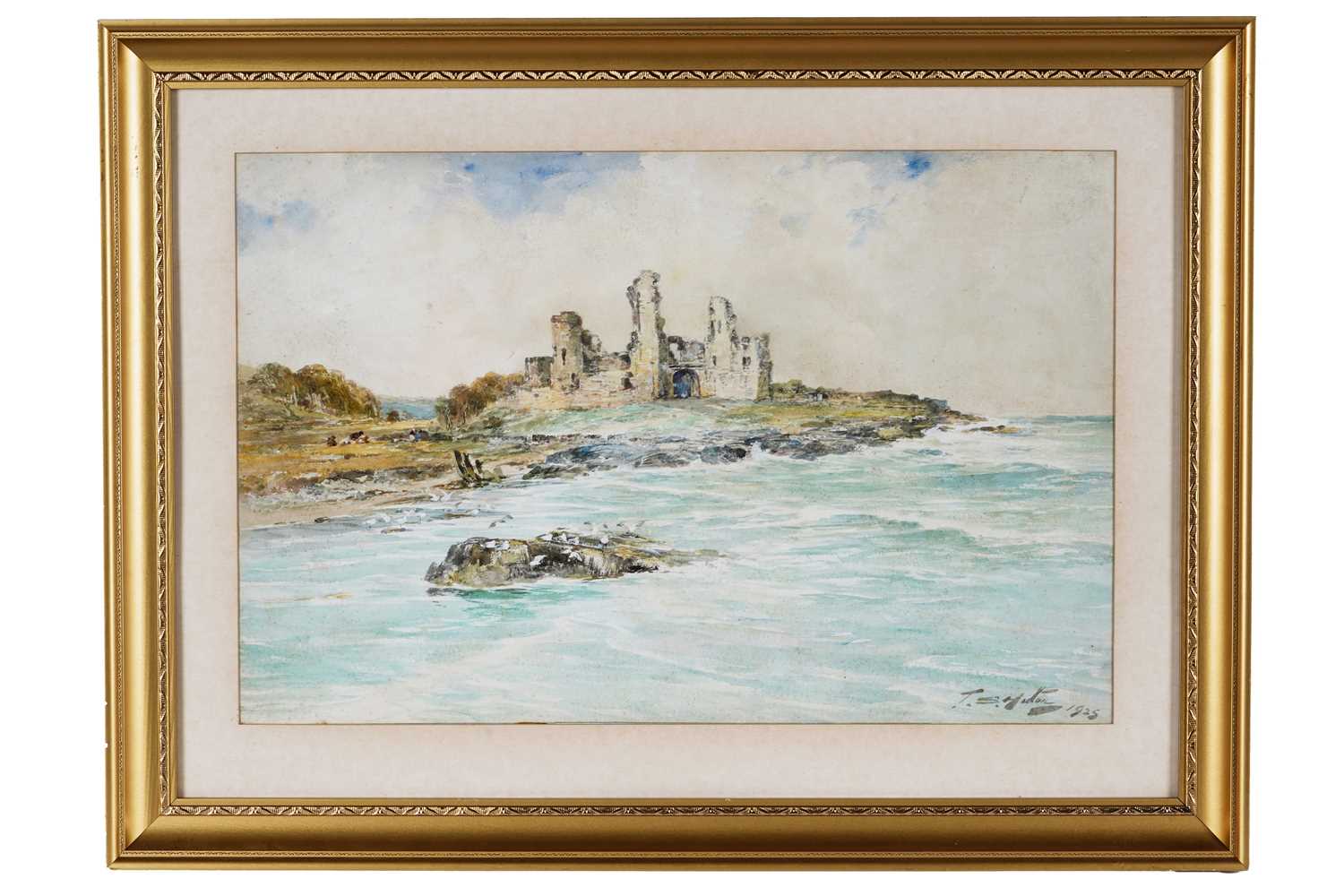 Lot 392 - Thomas Swift Hutton - View of Dunstanburgh Castle | watercolour