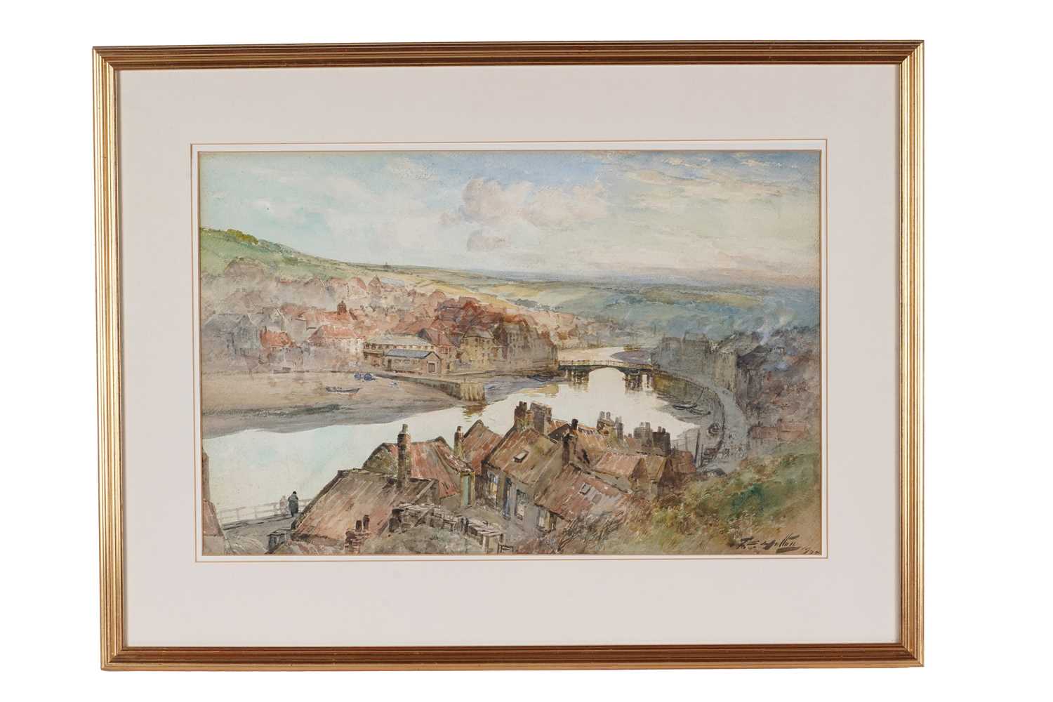 Lot 381 - Thomas Swift Hutton - View of Whitby Town from Spion Kop | watercolour