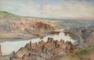 Lot 381 - Thomas Swift Hutton - View of Whitby Town from Spion Kop | watercolour