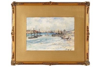 Lot 415 - Thomas Swift Hutton - North Shields looking inland | watercolour
