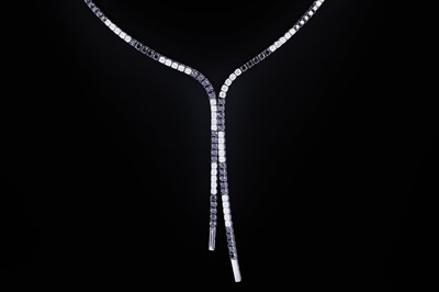 Lot 504 - A white and black diamond necklace