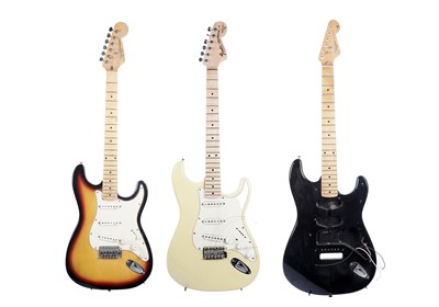 Lot 220 - Three Strat-type guitars