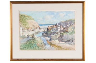 Lot 423 - Thomas Swift Hutton - Staithes | watercolour