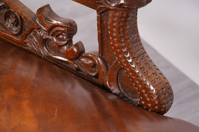 Lot 4 - A Victorian oak chaise lounge