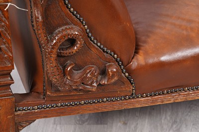 Lot 4 - A Victorian oak chaise lounge