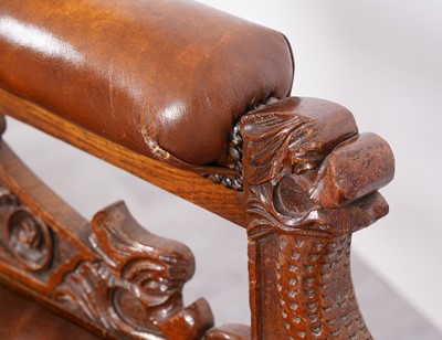 Lot 4 - A Victorian oak chaise lounge