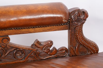 Lot 4 - A Victorian oak chaise lounge