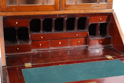 Lot 7 - A Georgian mahogany bureau bookcase