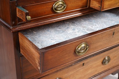 Lot 7 - A Georgian mahogany bureau bookcase