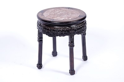 Lot 340 - A late 19th/early 20th Century Chinese carved hardwood jardiniere stand