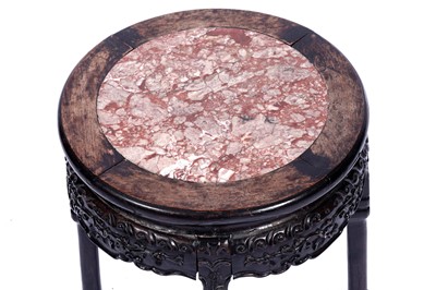 Lot 340 - A late 19th/early 20th Century Chinese carved hardwood jardiniere stand