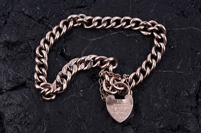 Lot 4 - A Victorian 9ct rose gold curb-link bracelet