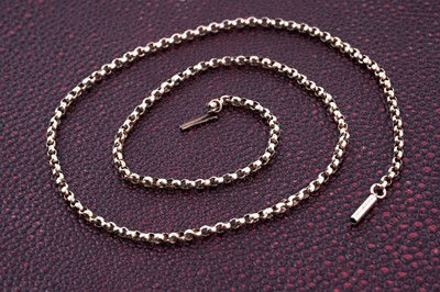 Lot 5 - A 19th Century 9ct rose gold belcher link necklace