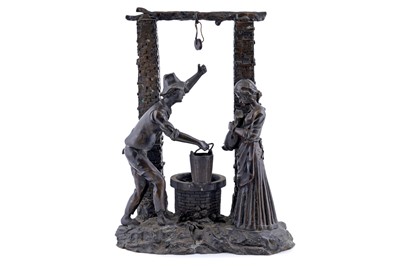 Lot 130 - A 20th Century patinated bronze figure group